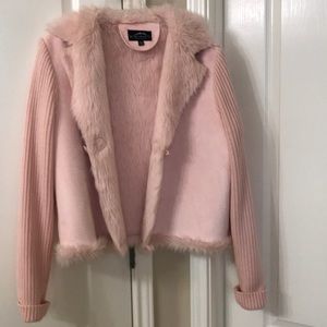 Faux suede jacket.